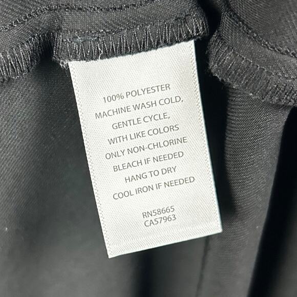 Chelsea28 Black Satin Flutter Sleeve Asymmetric Maxi Length Dress Womens Size M - Picture 7 of 11